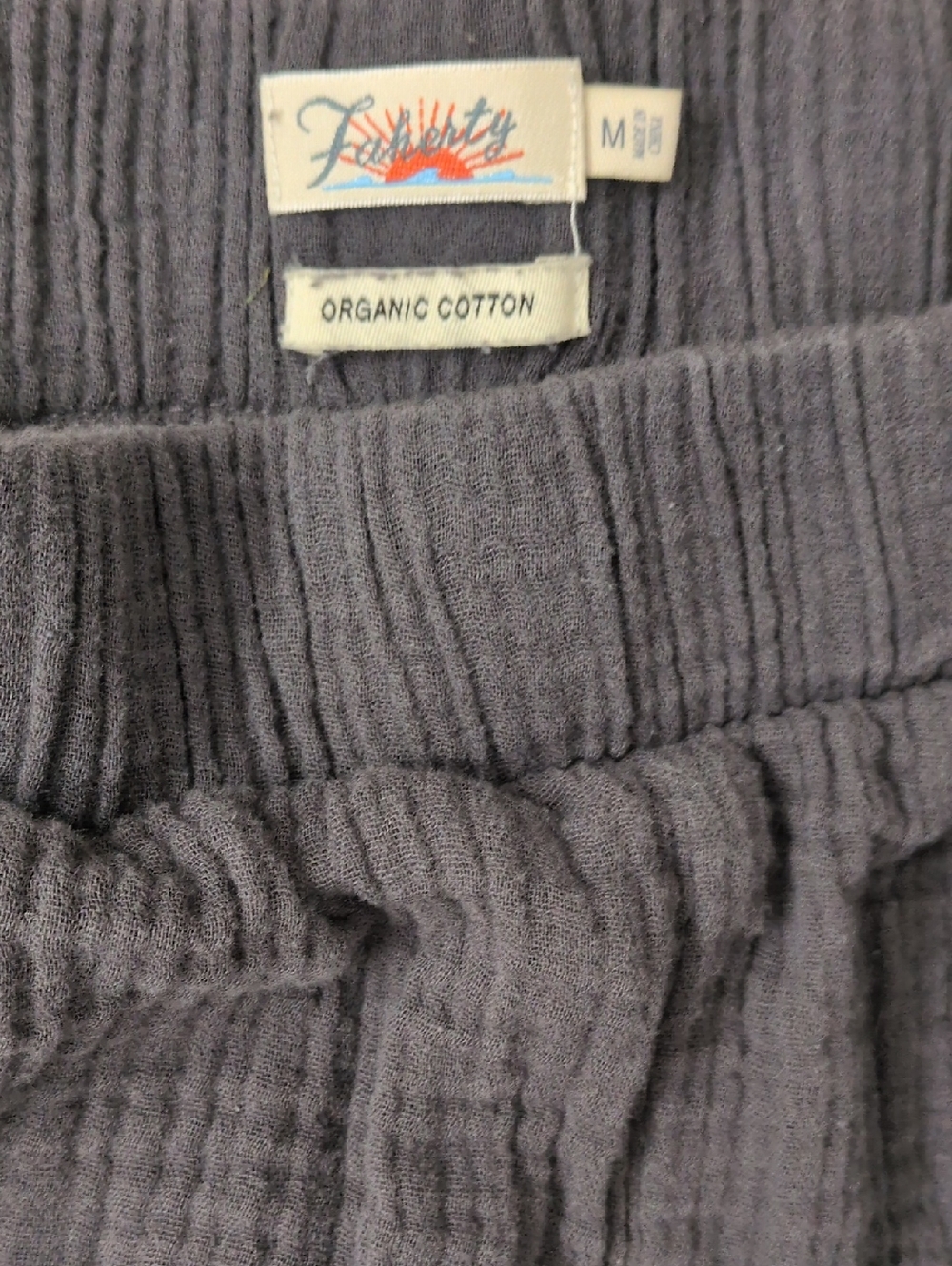 Faherty Dream Organic Cotton Wide Leg Pants Grey Women's Size Medium Lightweight - Picture 2 of 7